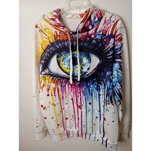 ZooTop Bear Eyeball Hoodie Sweatshirt All Over Print Adult L/XL Hooded Graphic